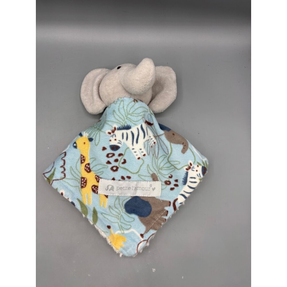 Petite L'amour Elephant Plush Lovey Security‎ Blanket Sherpa